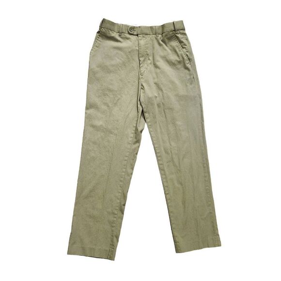 Peter Christian pants men's 32x28* measured green Flat Front Slacks 100% cotton - Picture 1 of 10